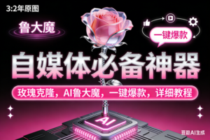 （17153期）玫瑰克隆神器，ai鲁大魔，自媒体必备工具，一键爆款神器，详细教程。