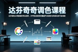 （17484期）达芬奇调色从零基础到专业进阶，29节实战课系统覆盖节点调色与风格化技巧全流程