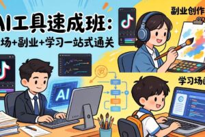 （17650期）AI工具速成班：职场+副业+学习一站式通关，20+爆款类型+剪映技巧+抖音算法，0基础快速上手
