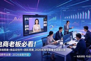 (18845期)电商老板必看!人货场搭建+排品设计+素材创作+团队搭建,2026视频号直播全链路运营