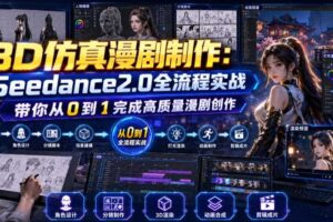 3D仿真漫剧制作:Seedance2.0全流程实战,带你从0到1完成高质量漫剧创作