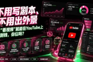 （19646期）不用写剧本、不用出外景——靠”看视频”就能在YouTube上赚到钱，你信吗？【原创双语字幕】