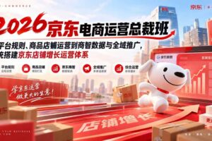 （20416期）2026京东电商运营总裁班：从平台规则、商品店铺运营到商智数据与全域推广，系统搭建京东店铺增长运营体系