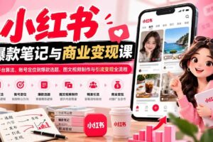 （20709期）2026小红书爆款笔记与商业变现课：从平台算法、账号定位到爆款选题、图文视频制作与引流变现全流程